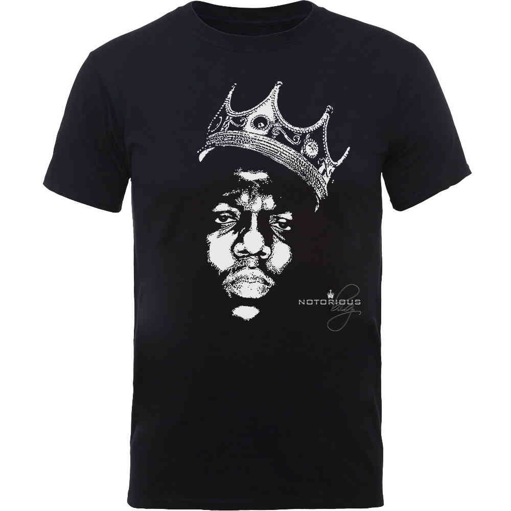 Biggie Smalls - Crown Face Heren Tshirt - Zwart